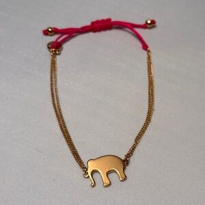 🚨 Clearance 🚨 Stella & Dot Gold Elephant Pink Chord Bracelet